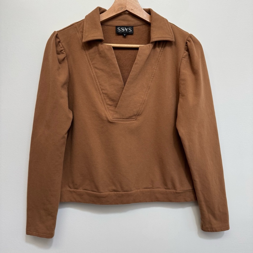 SSYS The Label The Long Sleeve Ellie Top Sweatshirt Polo Small - Picture 2 of 12